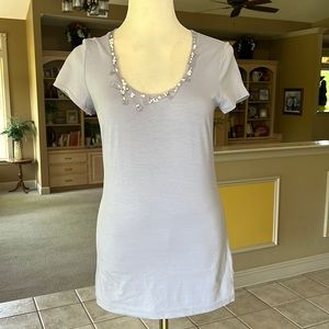 Ann Taylor Top Shirt Embellished Size Small Lavender Periwinkle NWOT Never Worn